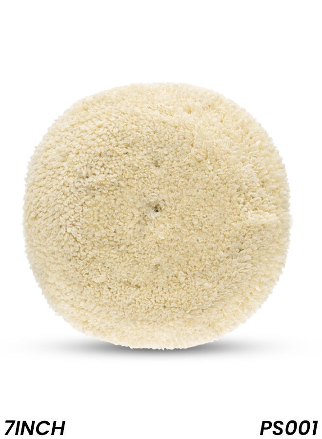 وسادة تلميع صوفية مقاس 7 بوصات مع نظام تثبيت لاصق، وسادة تلميع قوية لطلاء السيارات، مناسبة للقطع والتلميع والتنعيم والتشطيب - PS001 - Image 1